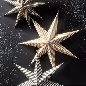 NWT Anthropologie NYE Party Stars Paper Foldable Set Of 3